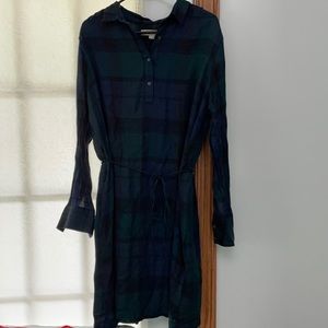 Loft Blue and Green Shirtdress